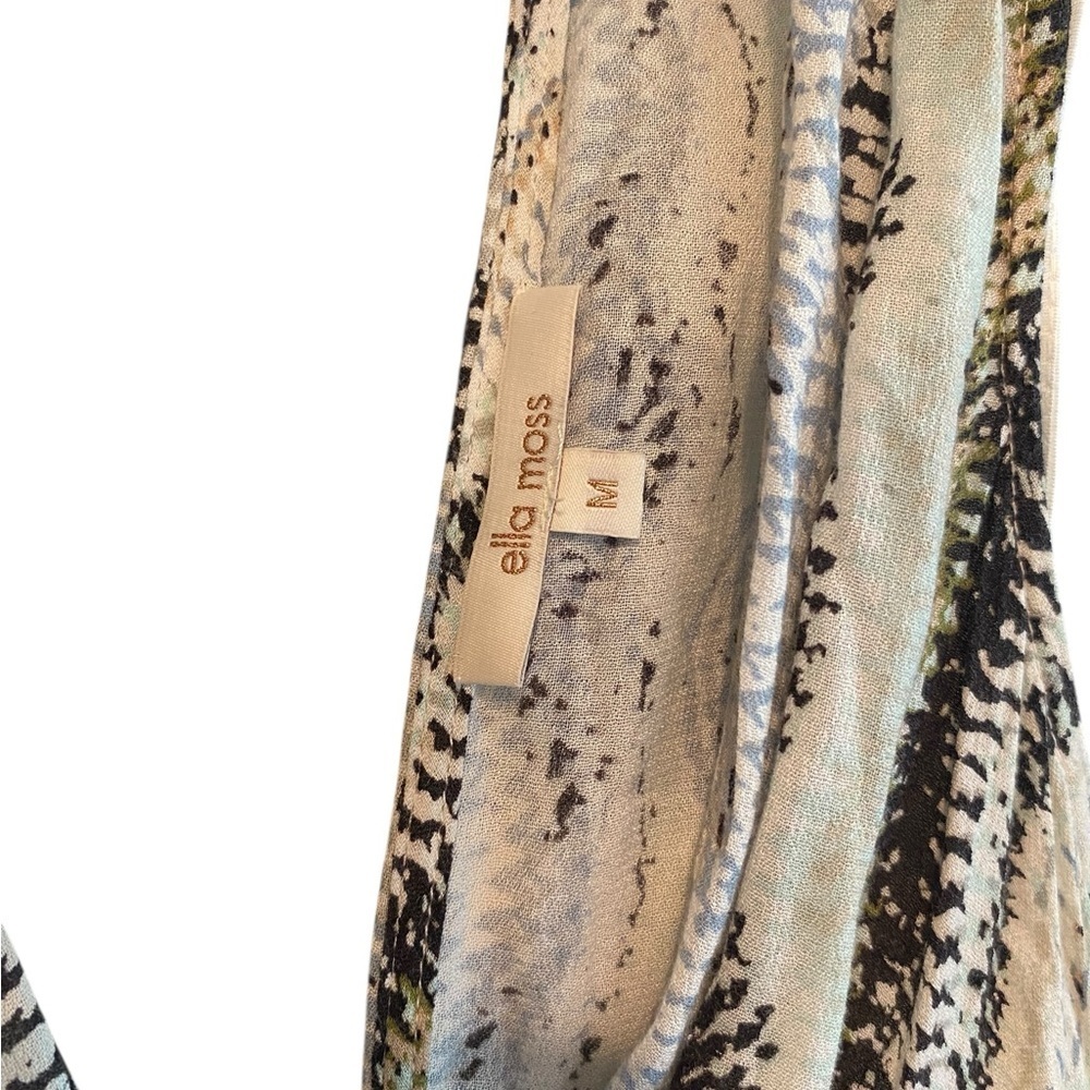 Anthropologie Ella Moss Sleeveless aqua brown chevron Maxi Dress Resortwear - Picture 7 of 13